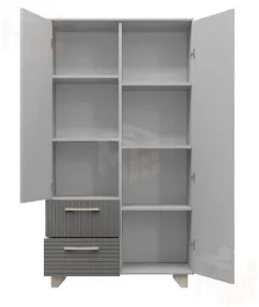 Стеллаж Копенгаген без стекла (Белый/серый графит)