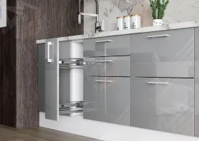 Кухонный гарнитур Galaxy 3,2 белый глянец/серый глянец