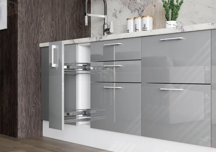 Кухонный гарнитур Galaxy 3,2 белый глянец/серый глянец