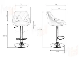 Стул барный DOBRIN LOGAN BLACK (серый велюр (MJ9-75))