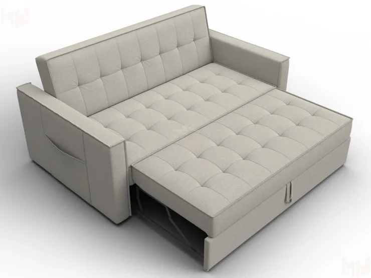 Диван прямой Лига-104 (140) ( Амур 02 бежевый )