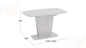 Стол раздвижной «Честер» Тип 2 Белый, Стекло белый глянец (оптивайт)