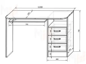 Стол письменный Пираты ПР-13/1