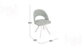 Стул Гэтсби К2 Белый матовый, Велюр Confetti Silver