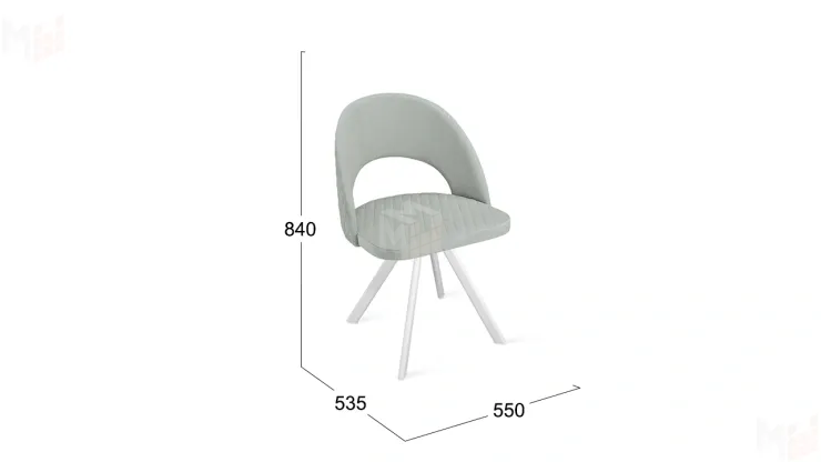 Стул Гэтсби К2 Белый матовый, Велюр Confetti Silver