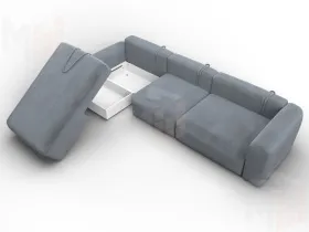 Диван угловой Лига-066 НПБ Лонг угол левый ( TOWER 10 серый )