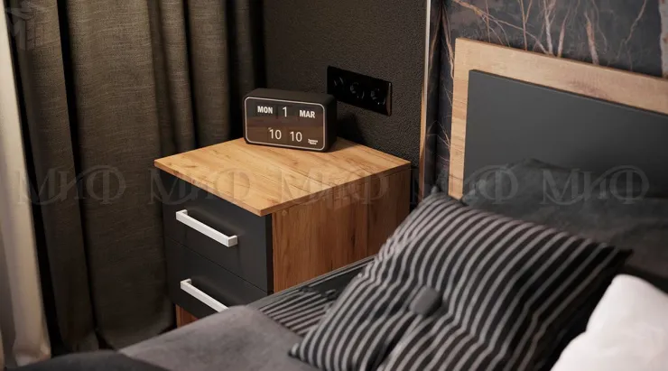 Кровать Мартина 1,4 крафт золотой/графит