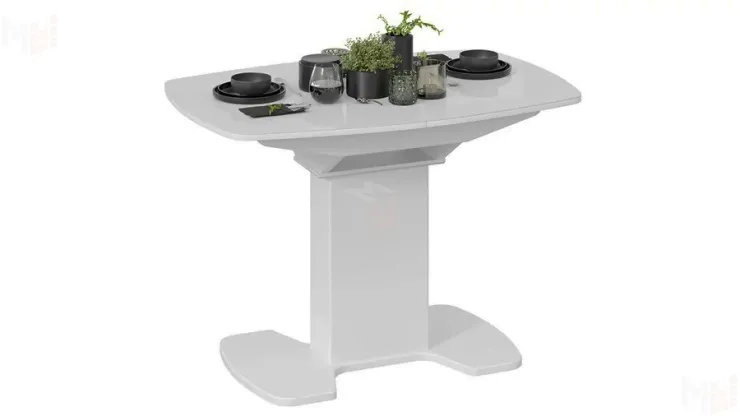 Стол обеденный Портофино - СМ(ТД)-105.01.11(1) Белый глянец, Стекло белое