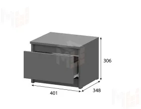 Тумба прикроватная Денвер Графит серый