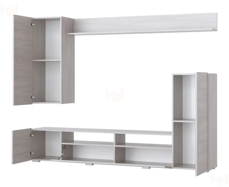 Гостиная МИЯ Ясень Анкор Светлый - Белый глянец