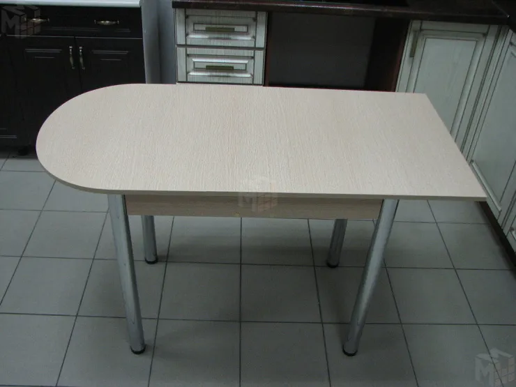 Стол пристенный раскладной 1000/1230*600 (дуб сонома), ножки хром