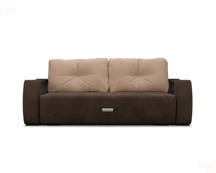 Диван еврокнижка Мальтида коричневый Luna 092 + подушки бежевый Luna 061