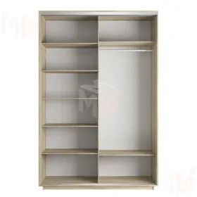 Шкаф-купе Оптим 2-х дверный 4 секции Зеркало 120 см. 1 штанга, 7 полок