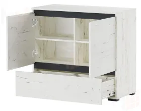 Комод  ГРЕТТА 2С1Я Крафт белый-Антрацит