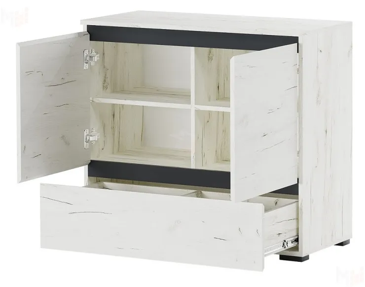 Комод  ГРЕТТА 2С1Я Крафт белый-Антрацит