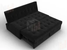 Диван прямой Лига-107 (160) ( SEVEN 35 черный )