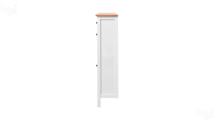 Тумба для обуви из массива Кымор 89 с ящиком, белый/светло-коричневый