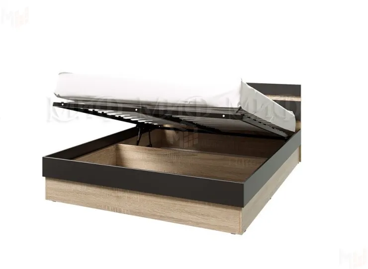 Кровать Ким 1,6 с подъемным механизмом (сонома/графит)
