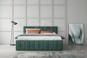 Мягкая кровать Лана 1,8 с подъемным механизмом (зеленый велюр)