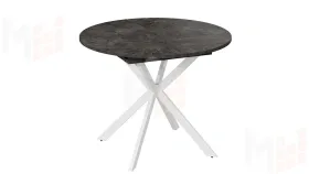 Стол обеденный раздвижной Мэдисон Тип 1 Белый муар, Ателье темный