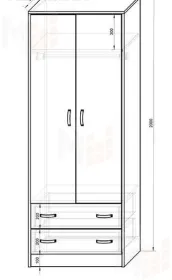 Шкаф ФУТ-13/3 + пенал ФУТ-13/10 серия Футбол