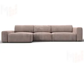 Диван угловой Лига-066 НПБ Лонг угол левый ( TOWER 05 бежевый )