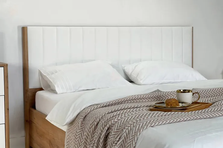 Кровать Адам с подъемным механизмом 160х200 дуб крафт золотой/белый (экокожа)