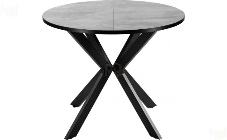 Стол раскладной Вега Лофт D90 Бетон / Черный