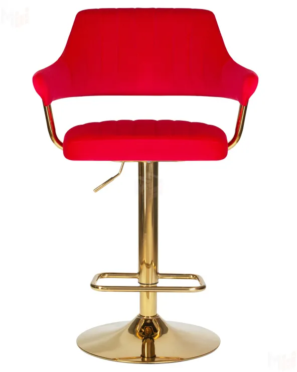 Стул барный DOBRIN CHARLY GOLD (красный велюр (MJ9-45))