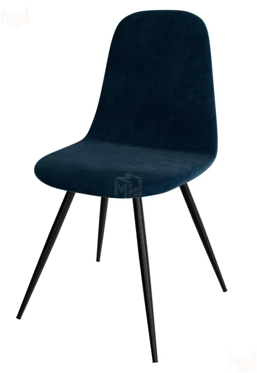 Стул Кассиопея (велюр синий, ноги конус черный)