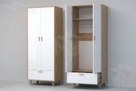 Шкаф ШК-1 НГ Эго Дуб Крафт Золотой/Белый Глянец