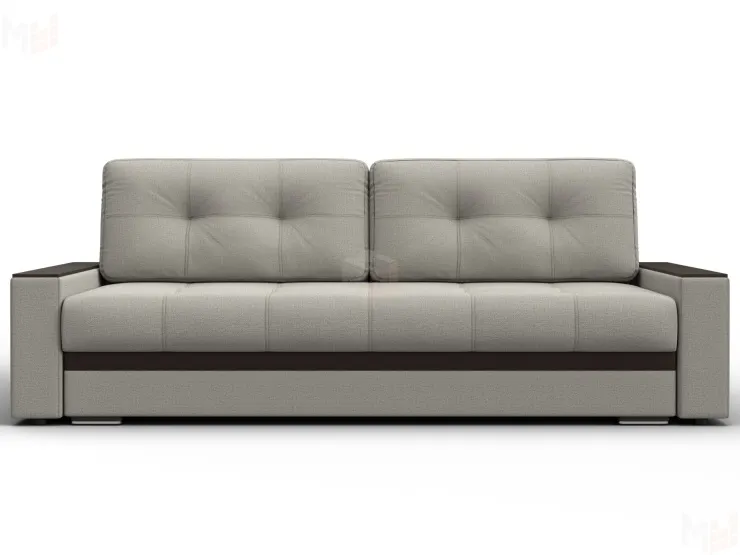 Диван прямой с декором Лига-096 НПБ ( Амур 02 Бежевый/Коричневый )