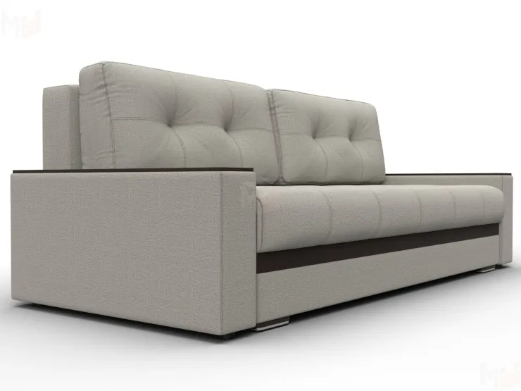 Диван прямой с декором Лига-096 НПБ ( Амур 02 Бежевый/Коричневый )