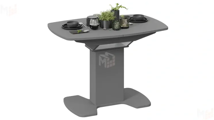 Стол обеденный Портофино - СМ(ТД)-105.01.11(1) Серое, Стекло серое матовое LUX