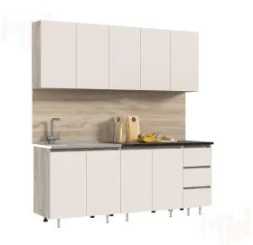 Кухонный гарнитур Челси 2,0 (крафт серый/кашемир)