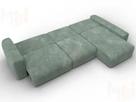 Диван угловой Лига-066 НПБ Лонг угол правый ( BRUT 08 зеленый )