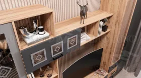 Гостиная Белла с 2-х дверным шкафом (графит)