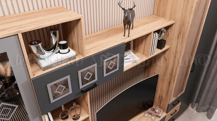 Гостиная Белла с 2-х дверным шкафом (графит)