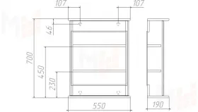 Зеркало-шкаф Милана 55 см