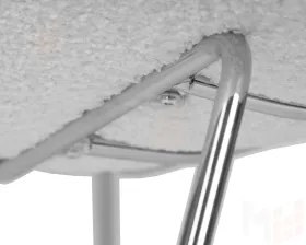 Кресло дизайнерское DOBRIN EMILY (белый (букле) ткань , хромированная сталь)