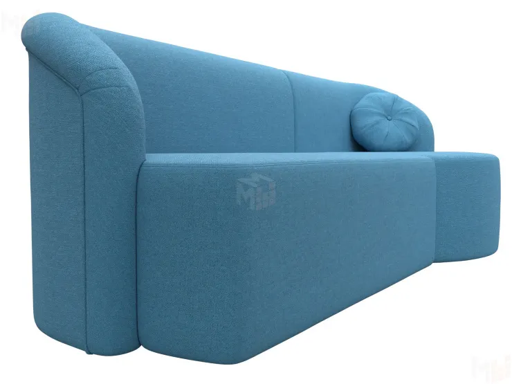 Диван прямой Лига-027 угол правый ( Амур голубой )
