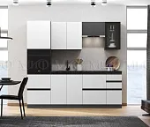 Кухонный гарнитур Техно-6 2,4 (белый снег софт/графит софт)