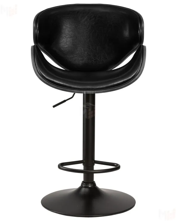 Стул барный DOBRIN KARTER BLACK (коричневый орех дерево (BWW), черный PU)