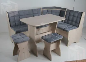 Кухонный уголок Аленка-17 (Ясень/велюр серый)