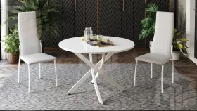 Стул Кредо Белый муар, к/з Белый