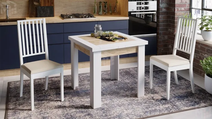 Стол раздвижной Хьюстон тип 3 Белый, Дуб Крафт золотой