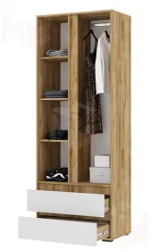 Шкаф 2х створчатый Хелен ШК 01 дуб крафт золото - белый