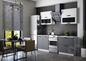 Кухня Монако 1,6 комп №2 Белый софт/Графит софт
