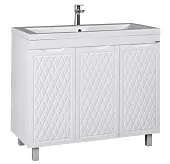 Тумба под умывальник "Andrea 100" 3D с корзиной для белья Домино