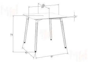 Стол обеденный DOBRIN SERRA (ножки светлый бук, столешница белая)
